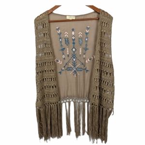 Kori America Plus Women's Fringe Tribal Top 1XL